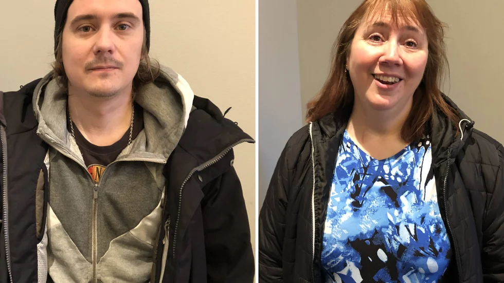 Snart på bioduken? Andreas Strandljung, 30, och  Marguerithe Björklund, 55, var två av alla nyfikna som kom till söndagens casting inför inspelningarna av skidåkarkomedin "Ur spår". 
