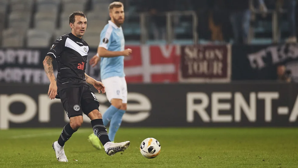 Alexander Gerndt gjorde Luganos mål i förlustmatchen på Malmö Stadion.