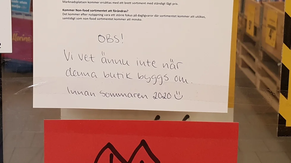 På Netto i Vapengränd har information om övergången till Coop kommit upp. Däremot finns det ingen datum satt för ombyggnationen.