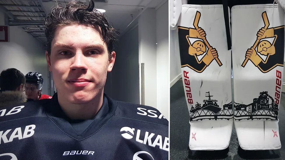 Jesper Wallstedt har valt att sätta en hyllning till Luleå och Luleå Hockey på sin utrustning. 