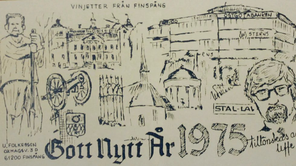 Det här är det allra första nyårskortet som Ulf Folkesson skickade ut anno 1975.