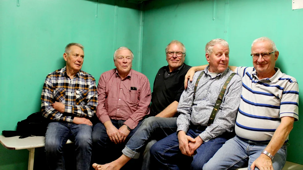 Eldargänget från vänster: Jan Pantzar, Håkan Pettersson, Jerker Pettersson, Karl-Erik Andersson och Ulf Pettersson. 