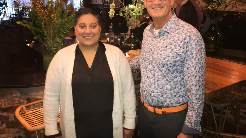 Era Kapilashrami, platschef SSAB och Hans Rainer, näringslivsansvarig Oxelösunds kommun. 