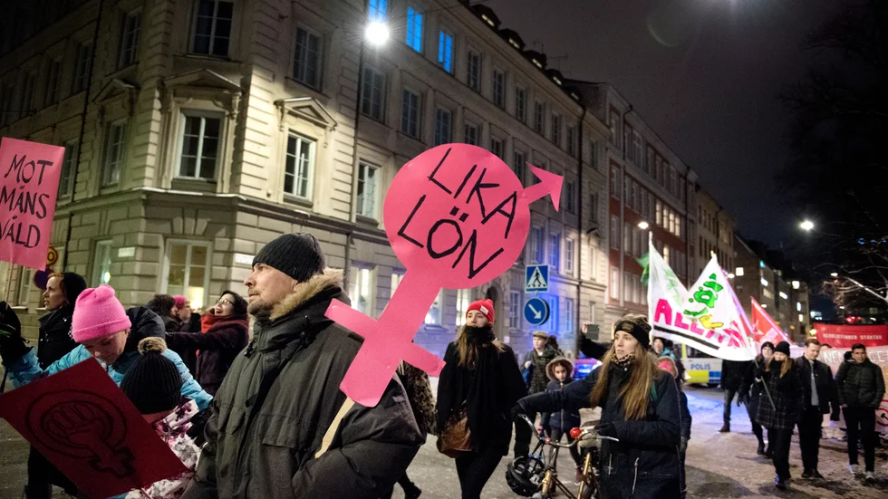 Här en bild från ett tidigare års demonstrationer på Kvinnodagen 8 mars. 