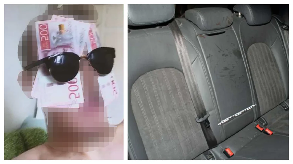 Filmen med en misstänkt som poserar med sedlar spelades in på eftermiddagen den 26 april 2019, timmar efter det att dejtingligan ska ha rånat och misshandlat en man i hans egen bil.