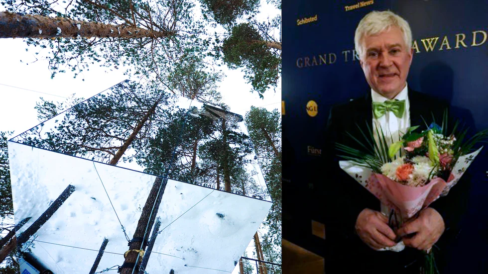 Kent Lindvall tog emot ekoturismpriset vid galan på Grand hotel i Stockholm på torsdagen.