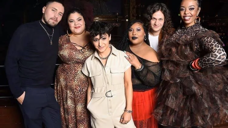 Vinnargänget. Gotlänningen Herman Gardarfve (näst längst till höger i bild) skrev The Mamas vinnarbidrag i Melodifestivalen 2020 tillsammans med Melanie Wehbe och Patrik Jean.