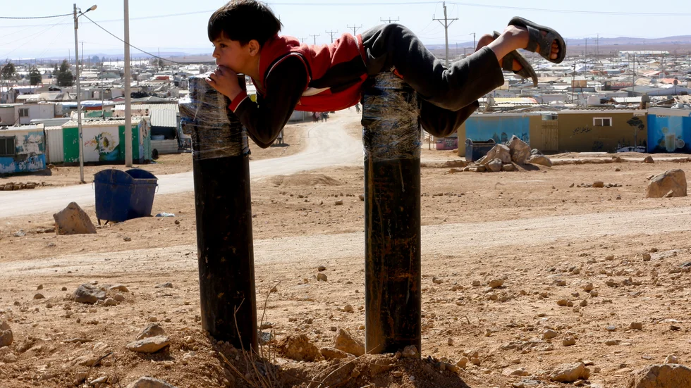 En pojke i det syriska flyktinglägret Zaatari i Jordanien. Arkivbild.