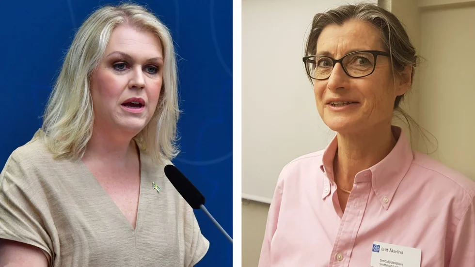 Socialminister Lena Hallengren (S) och regeringen har uppmanat till fler covid-19-tester. Britt Åkerlind (till höger), smittskyddsläkare i Region Östergötland, berättar att regionen har kapacitet för fler prover.