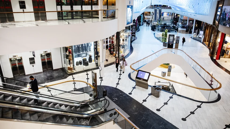 Nästan folktomt på Mall of Scandinavia.