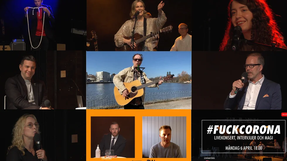 Fr v och medurs: Carl Tillenius, Mathilde Stavehaug, Angelina Pavanelli, Patrick Magnusson, Sebastian Larsson, Felix Andersson, Ulrica Sjöberg och Jimmy Jansson. I mitten Peter Torsén. 