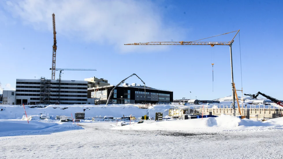 Här har bygget av kvarter 7, 8 och 9 precis startat i februari 2020. Här kommer det som ska bli kärnan i Kirunas nya centrum att ligga. 