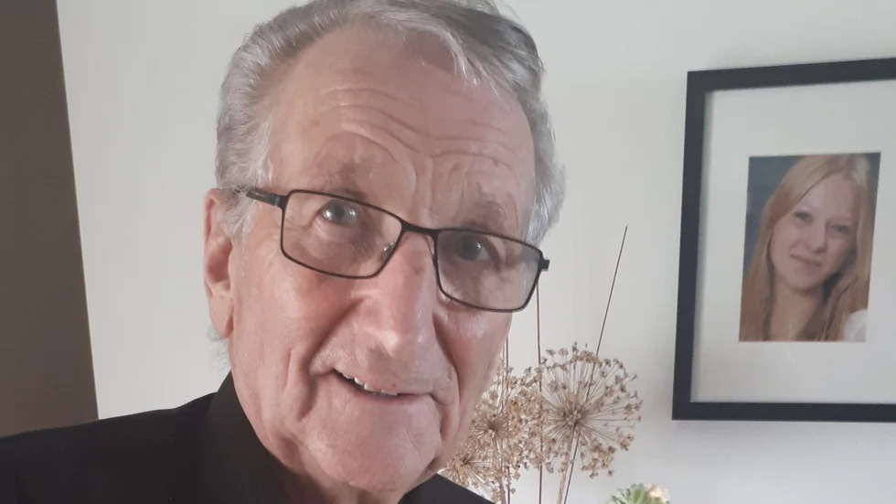 Gösta Andersson efter att han kommit hem från sjukhuset. 