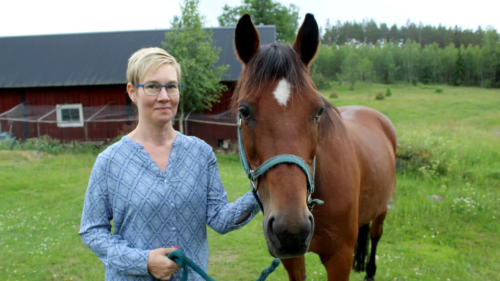 Caroline Axelssons första egna häst Calle som hon fick i tonåren firade nyligen 30 år. 