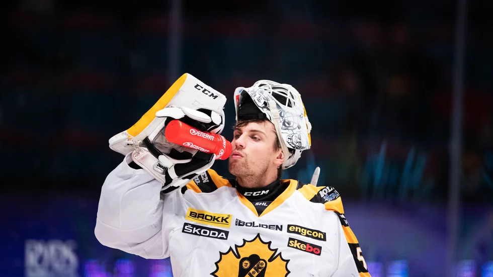 Mantas Armalis vaktade målet när Skellefteå AIK:s J20 förlorade borta mot Djurgården.
