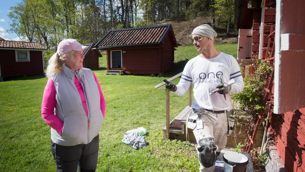 Gunilla Engström och Lord Hasse Cedergren, målare på HC-gruppen.