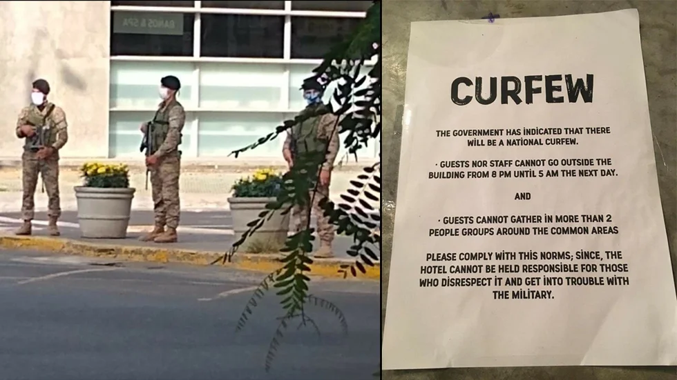Tungt beväpnad militärpolis patrullerar på gatorna och tillåter bara en person åt gången att gå ut för att handla mat eller mediciner.