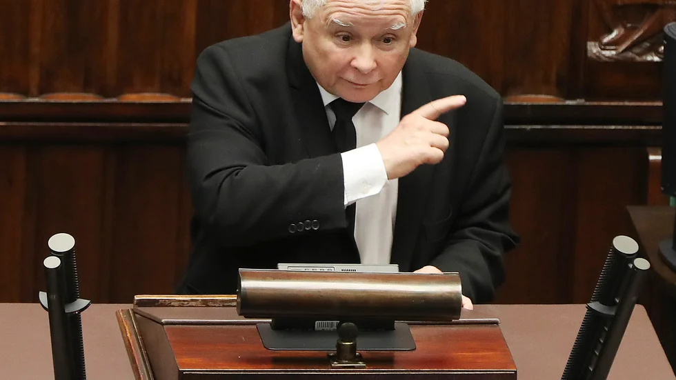 Jaroslaw Kaczynski leder det polska regeringspartiet Lag och rättvisa som i flera år tvistat med EU om en rad domstolsreformer i Polen. Arkivfoto.
