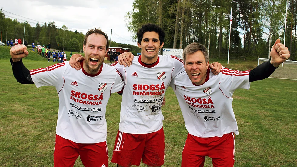 Tommy Carlström, Federico Gancedo och David Rolén från uppflyttningssäsongen 2019. Nu ska Skogså fylla på med yngre förmågor.