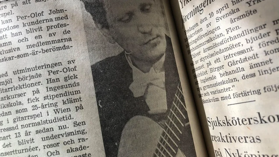Kuriren för 50 år sedan: Det är Per-Olof Johnson från Katrineholm är professor i gitarrspel.