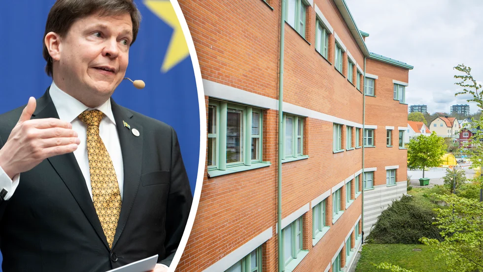 Talmannen Andreas Norlén aviserar gåvan till Visby lasarett.