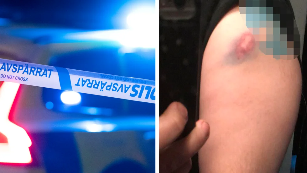 Ett tidningsbud var en av de personer som blev misshandlad av en aggresiv man som hade kört i diket efter E4 vid infarten till Gäddvik. Mannen slog tidningbudet i axeln och käken med ett fälgkors. 