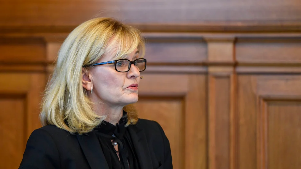 Handelsbanken, med vd Carina Åkerström, redovisar kvartalssiffror. Arkivbild.