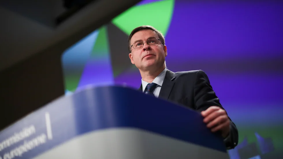 Lettländaren Valdis Dombrovskis är förste viceordförande i EU-kommissionen med ansvar för ekonomin. Arkivbild.