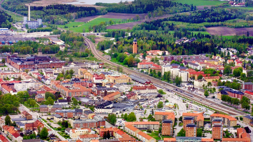 Katrineholm från ovan 2001. 