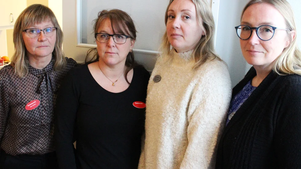 Facket oroas över utvecklingen på grund av de ekonomiska läget. Från vänster: Ann-Catrin Stridh, Jannica Sjöblad, Johanna Grönwall och Margareta Wester.