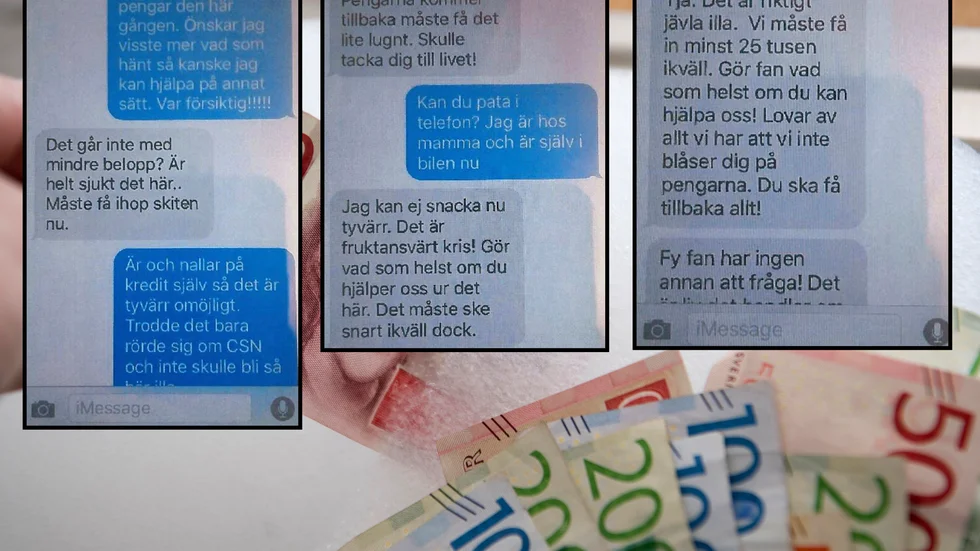 Det finns mängder av bilder i förundersökningen som visar de olika konversationer som det bedrägerimisstänkta paret har haft med de olika målsägandena.