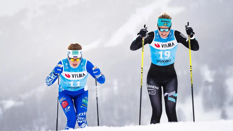 Magdalena Pajala, till höger, lämnade den vanliga skidåkningen för den lite mera extrema formen inför denna säsongen.