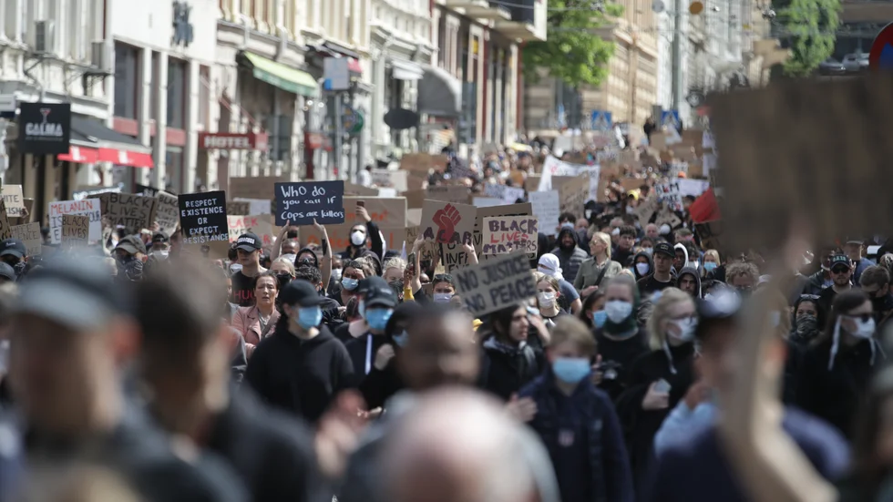 Black lives matter-demonstrationen på Heden i Göteborg.
