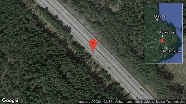 Rådjur på vägen på E18