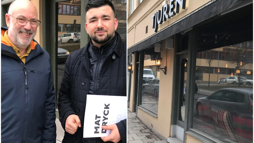 Shamal Ghalandari, till höger, driver köttrestaurangen Tjuren.