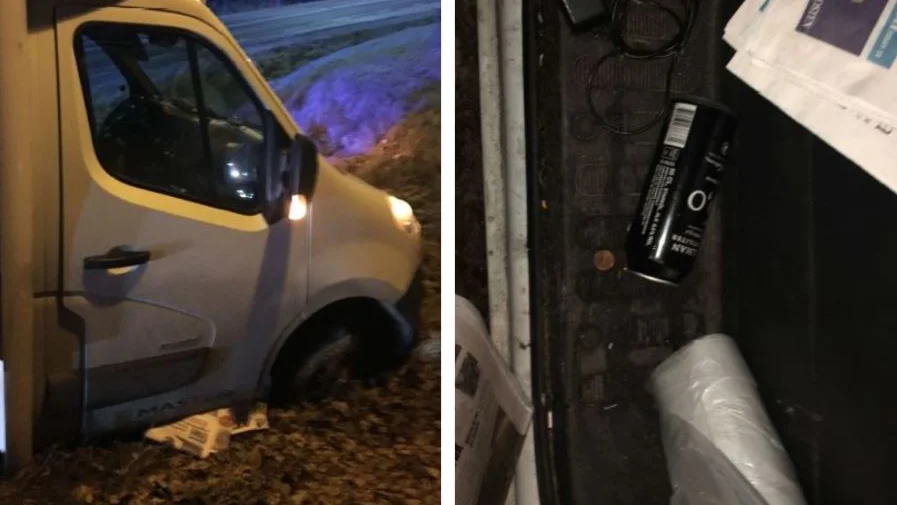 Lastbilschauffören hade 1,85 promille alkohol i blodet när han körde i diket utanför Kisa. 
