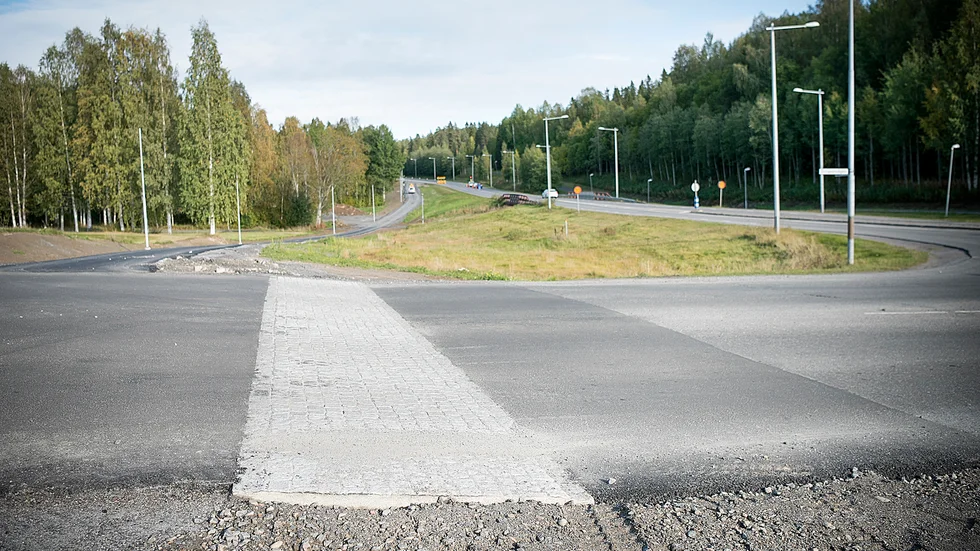 Nybyggt fartgupp på Dirigentvägen.