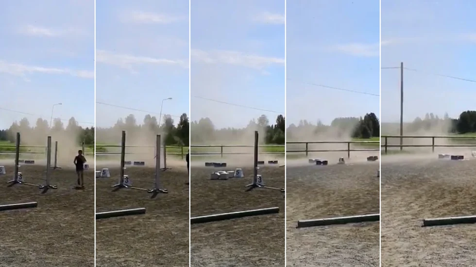 ”Några av oss som stod på sidan fick grus slungat på oss”, berättar Elin Eriksson. 