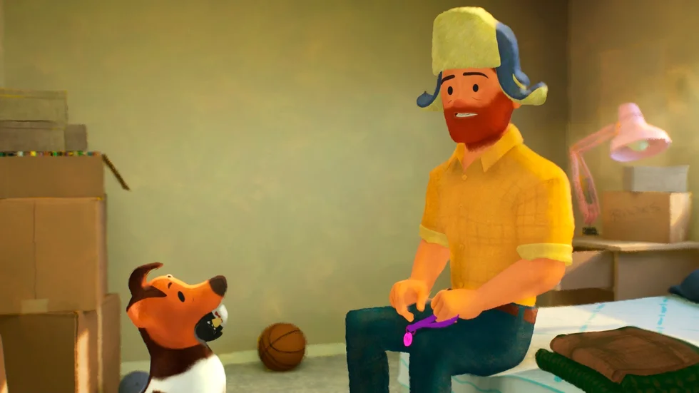 En scen ur den animerade kortfilmen "Out". Pressbild.