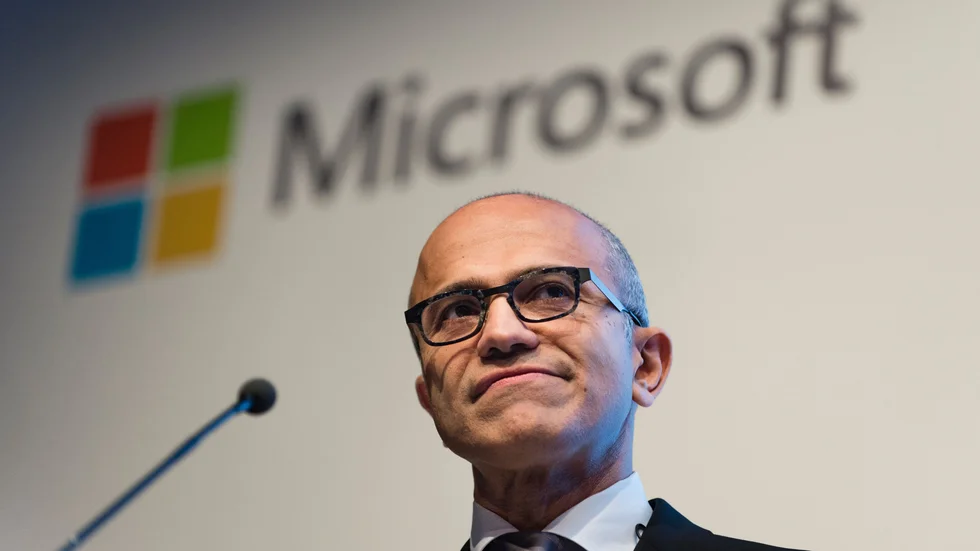 Microsofts vd Satya Nadella kan se tillbaka på ett starkt kvartal. Arkivbild.