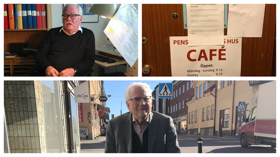 Verksamheter för pensionärer i Strängnäs kommun är i stort sett nersläckta, konstaterar SPF-basen Sven Olof Ersmarker och den högst aktive 88-åringen Willgott Friström (längst ner i bild).