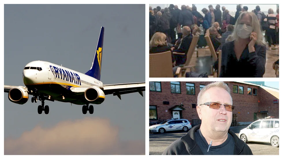 Makarna Charlotta och Ralph Steneskog inväntade ett flyg från Alicante till Skavsta. Sedan väntar någon veckas karantän i sommarhuset på Öland.