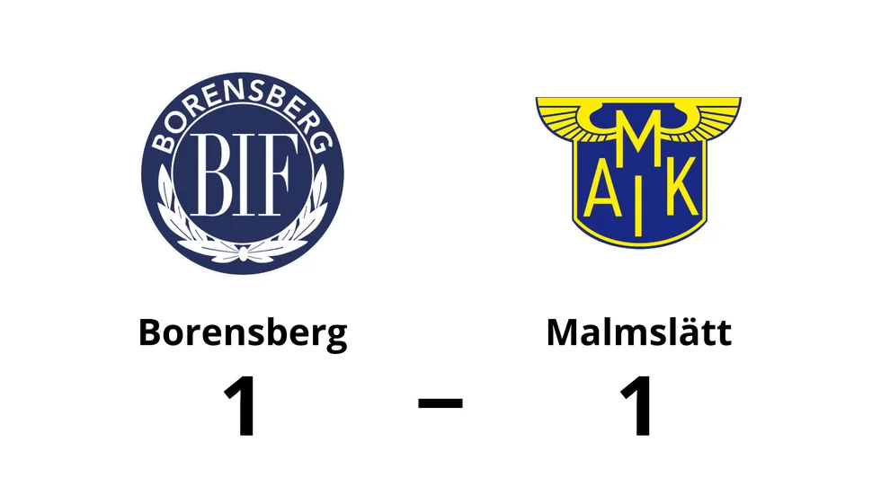 Borensbergs IF FK spelade lika mot Malmslätts AIK