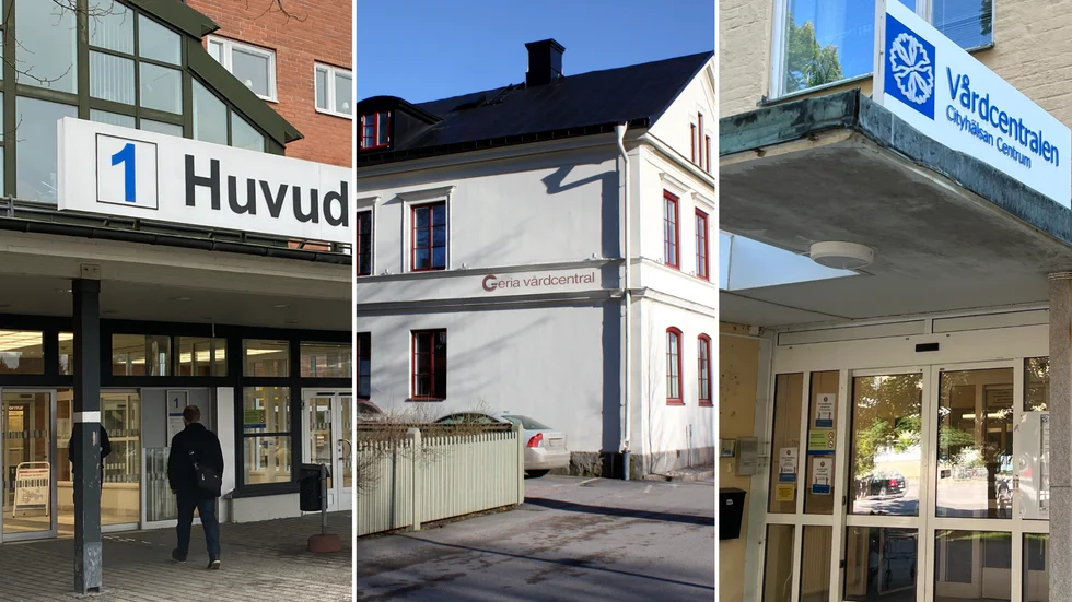 Vrinnevisjukhuset, Geria Vårdcentral och Cityhälsan Centrum.