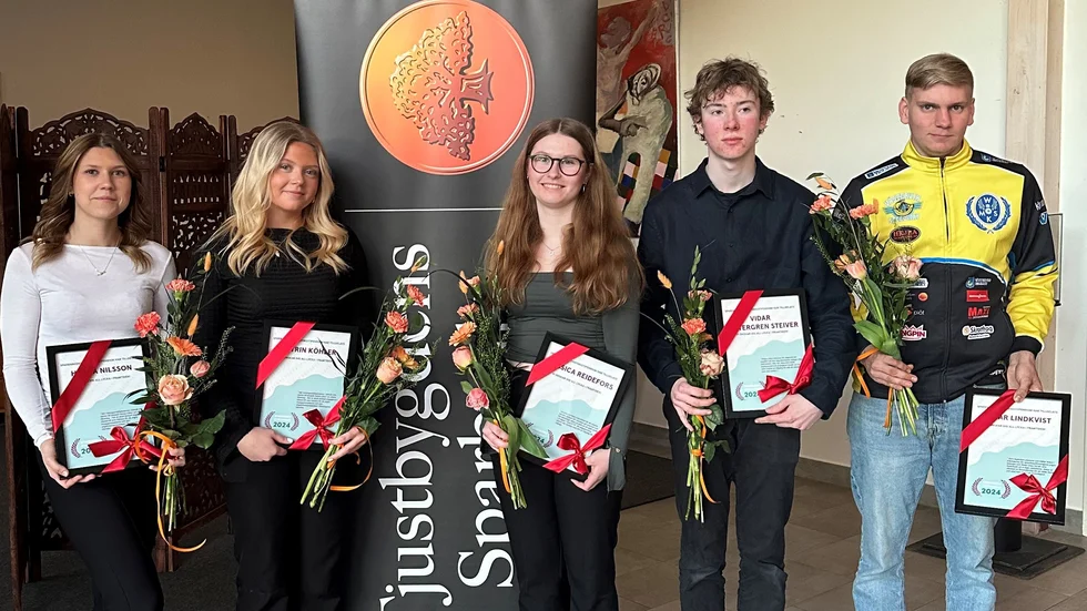 Fem av sex pristagare: Hanna Nilsson, Catrin Köhler, Jessica Reidefors, Vidar Zettergren Stejver och Oskar Lindkvist.