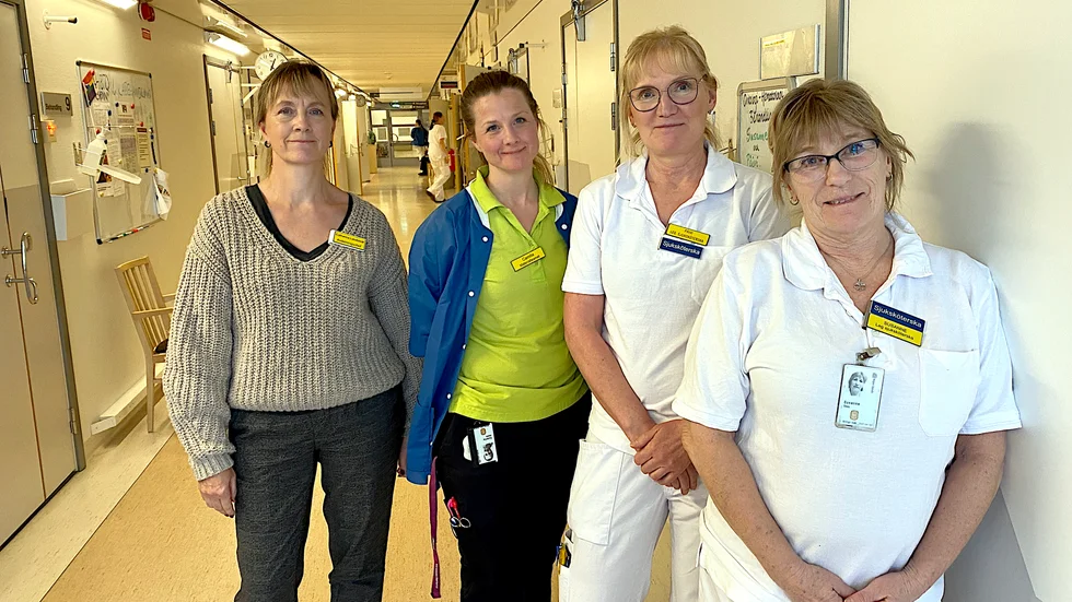 Nu fungerar IT-systemet vid lasarettet igen efter IT-attacken i januari. Catharina Landstedt, avdelningschef medicinmottagningen, Camilla Sikberg, ansvarig för materialteamet vid lasarettet, Päivi Lempinen och Susanne Öberg, läkemedelsansvariga sjuksköterskor på medicinavdelningen, tycker alla man klarat krisen riktigt bra.