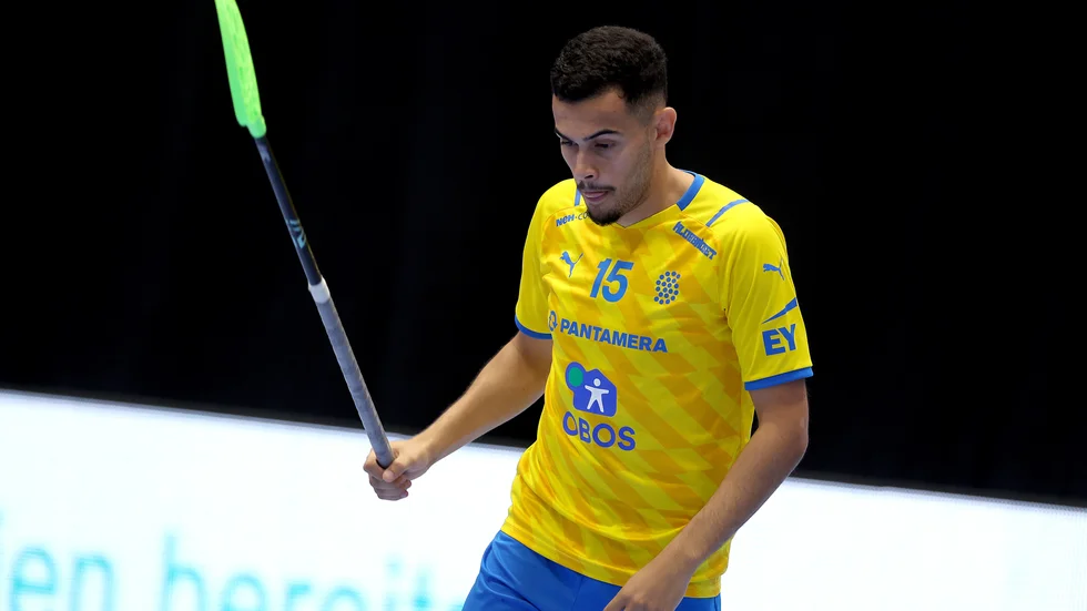 Omar Aldeeb i den svenska landslagströjan.