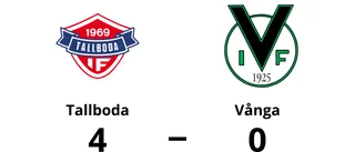 Vånga föll med 0-4 mot Tallboda