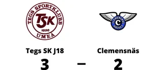 Ryck i sista perioden avgjorde för Tegs SK J18 hemma mot Clemensnäs