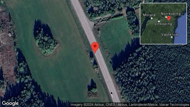 En personbil i vilttrafikolycka